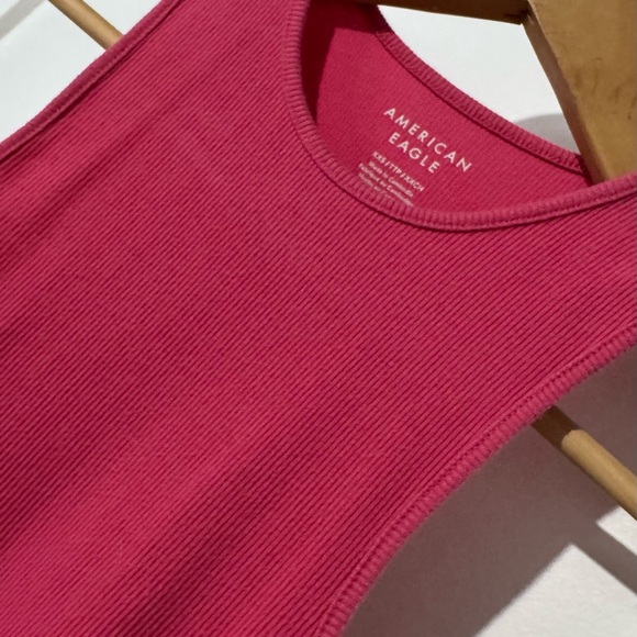 American Eagle Pink Ribbed Tank Top - Picture 2 of 3